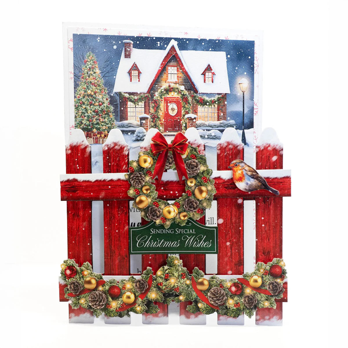 Katy Sue Picket Fence Christmas Scene Stash, 24 sheets