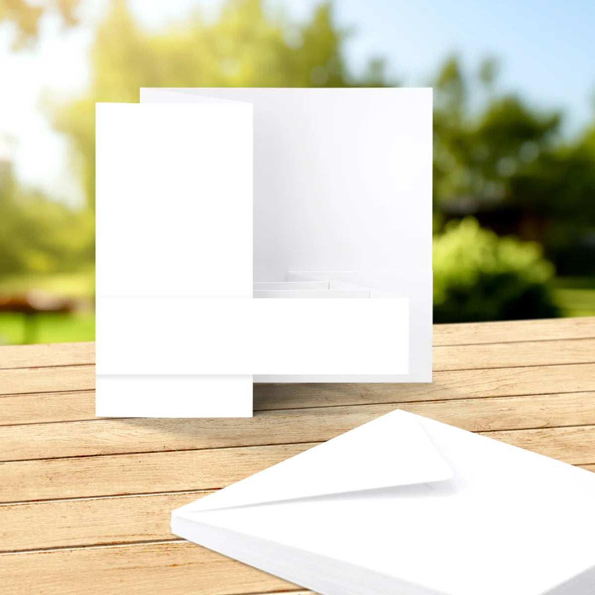White Side Pop Up Cards & Envelopes 144x144mm, Pack of 12