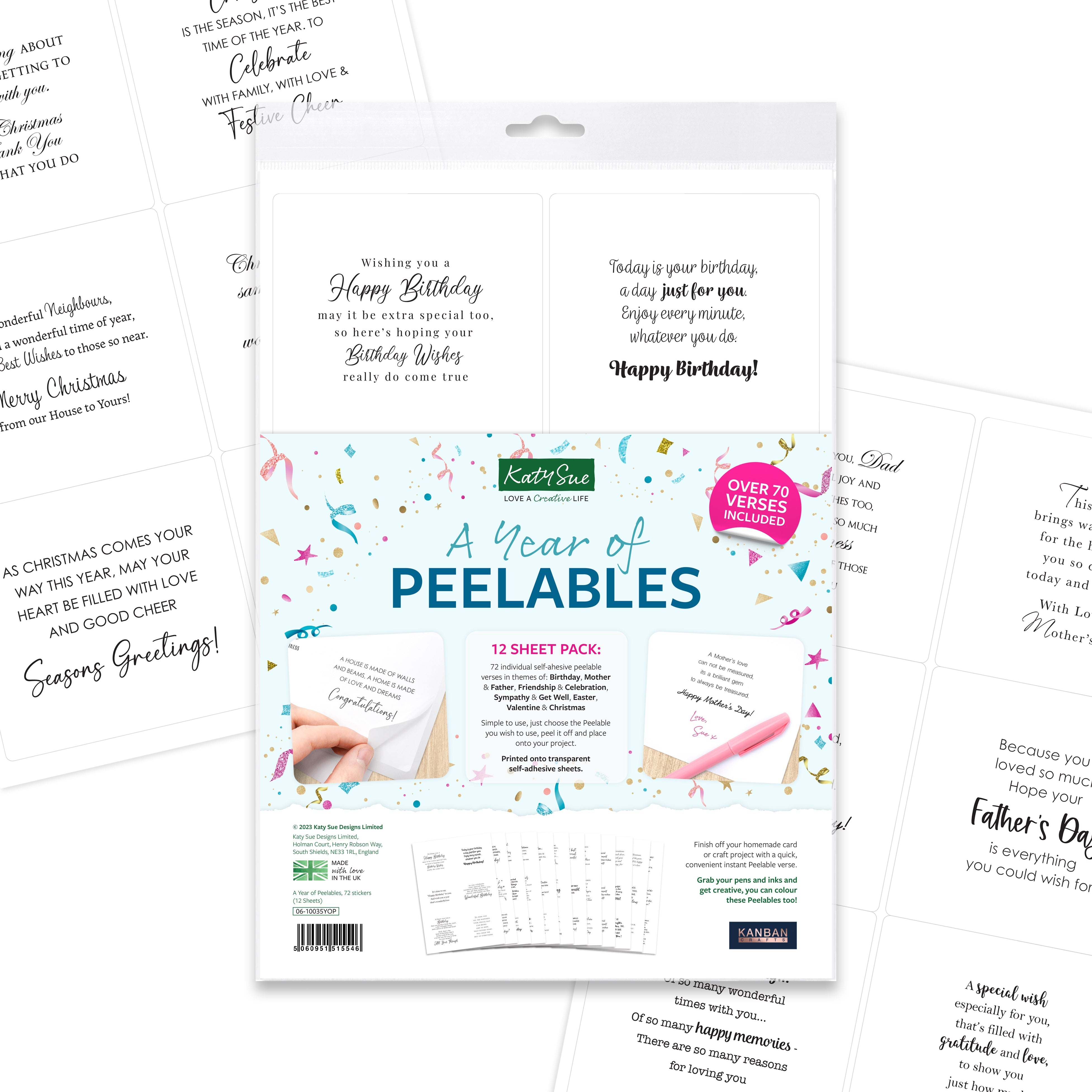 Kanban Crafts A Year of Peelables, 72 stickers