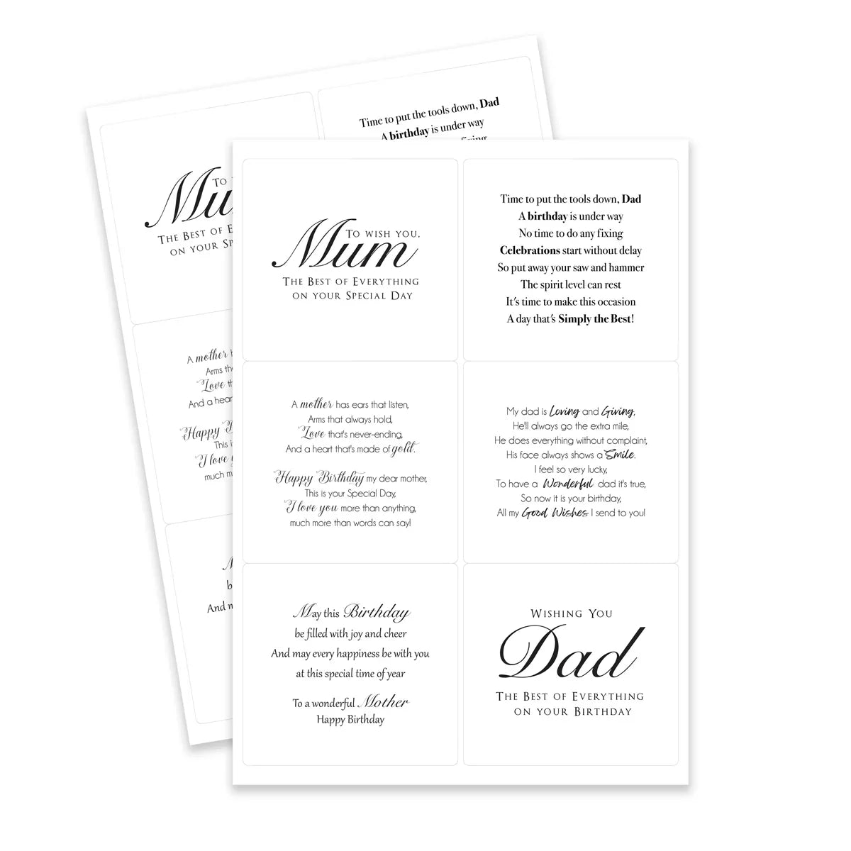 Family & Friends Peelables, 72 Stickers