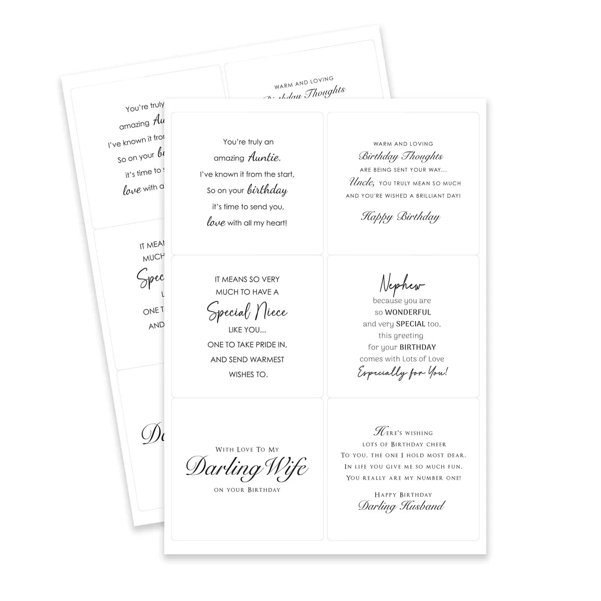 Family & Friends Peelables, 72 Stickers