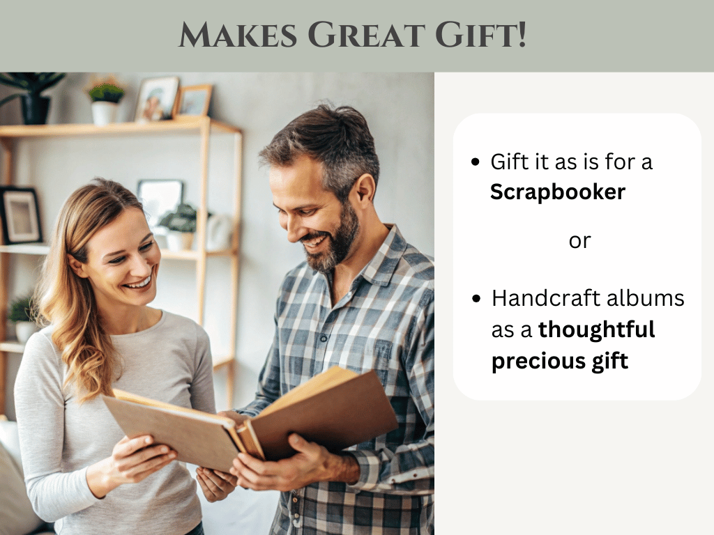 Craftreat Scrapbook Blank Quick Folio - Be Happy - Black, Kraft and White