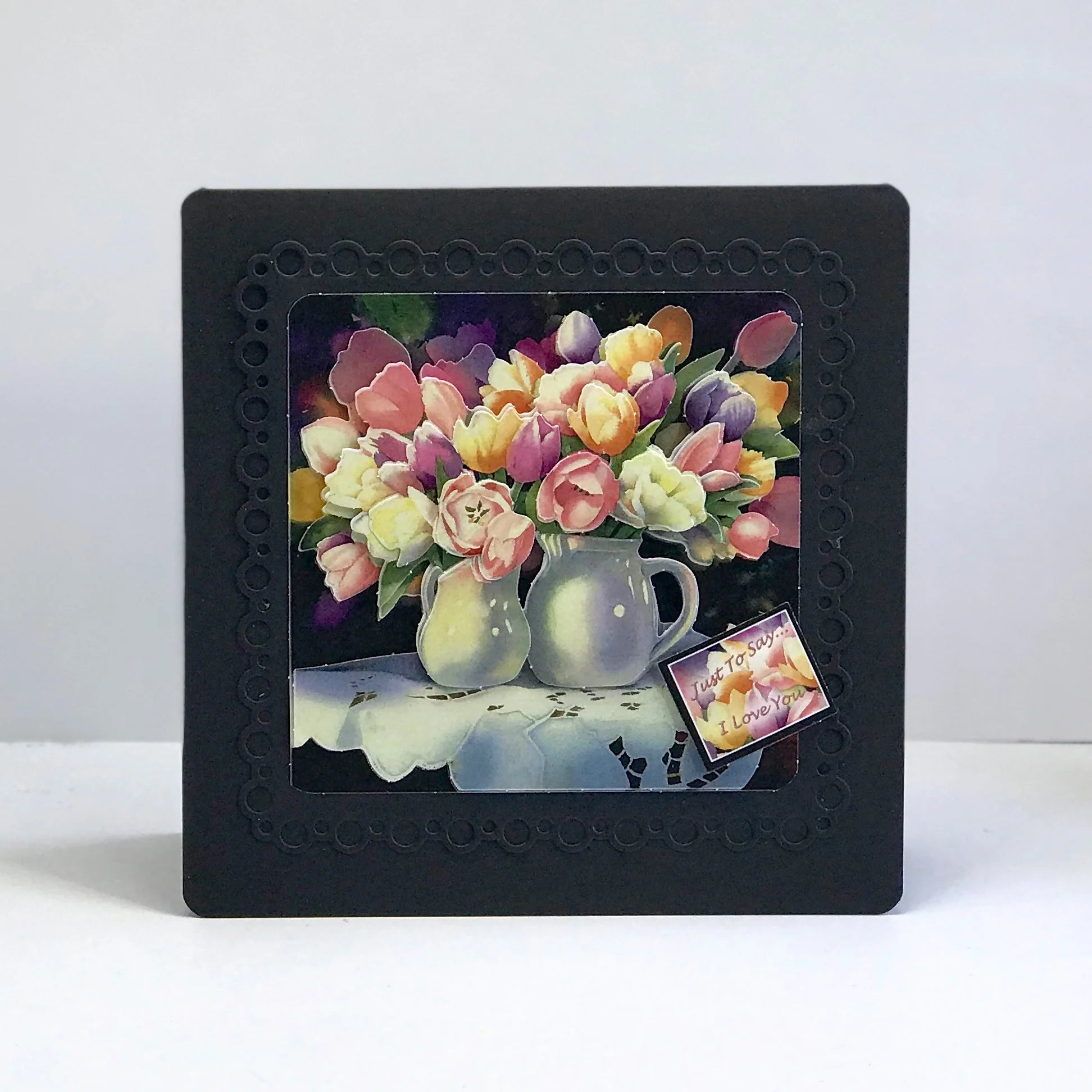 Die Cut Decoupage – Jug Of Tulips (Pack Of 3)