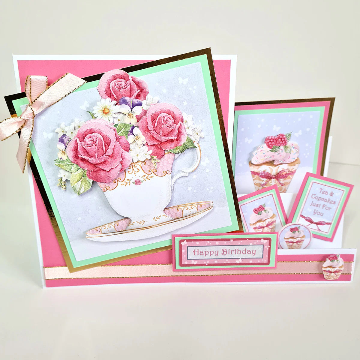 Die Cut Decoupage – Teacups, Flowers And Cake (Pack Of 3)