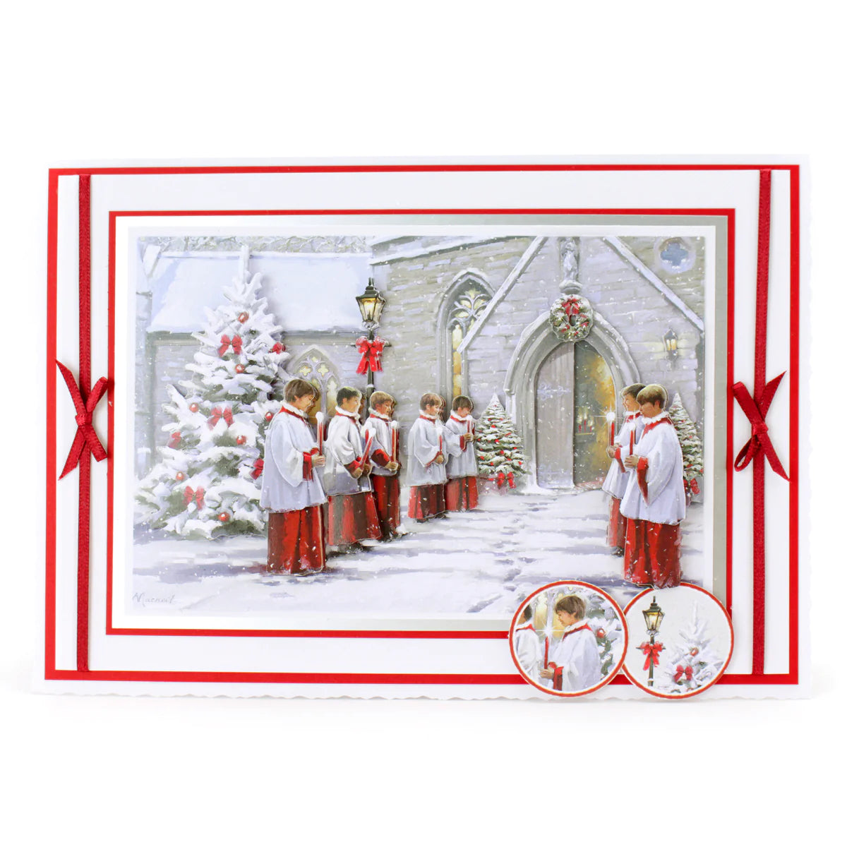 Die Cut Decoupage – Choirboy Snowscene (Pack Of 3)