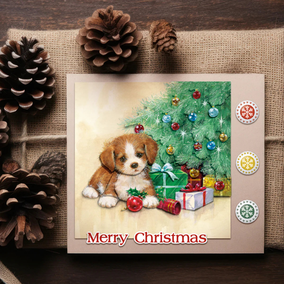 Die Cut Decoupage – Puppy Under Tree (Pack Of 3)