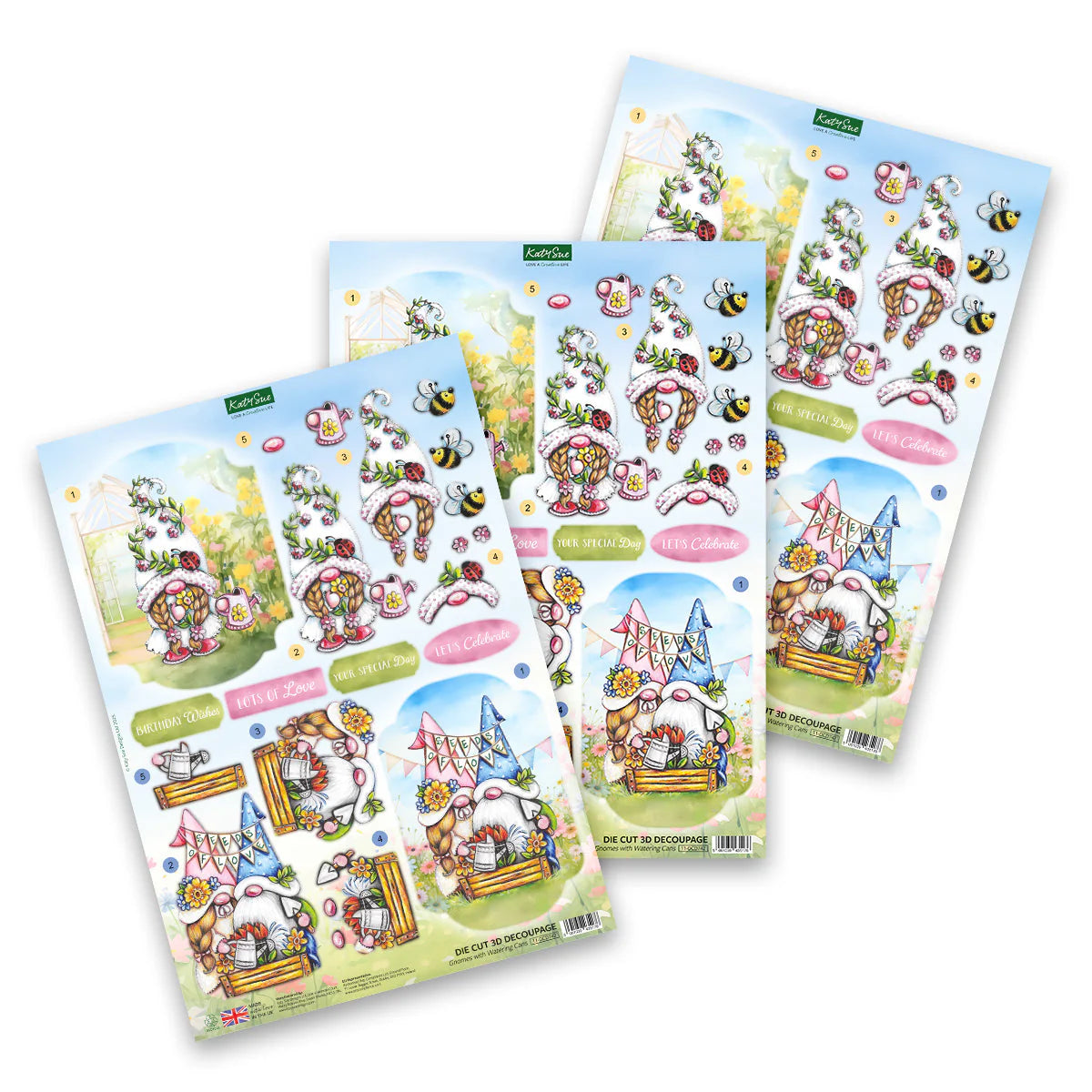 Die Cut Decoupage – Garden Gnomes (Pack of 12)
