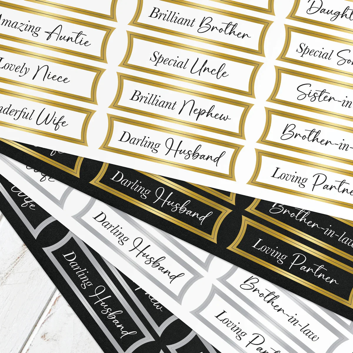 Foiled Relatives Banners Selection, 96 Sentiments