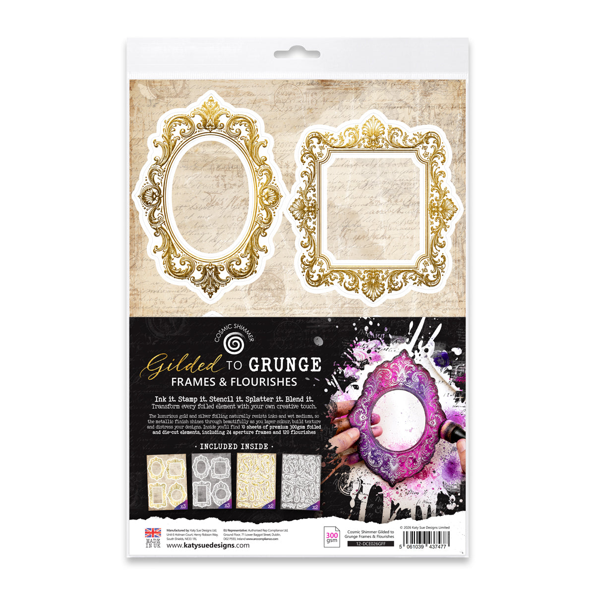 Cosmic Shimmer Gilded to Grunge Frames & Flourishes