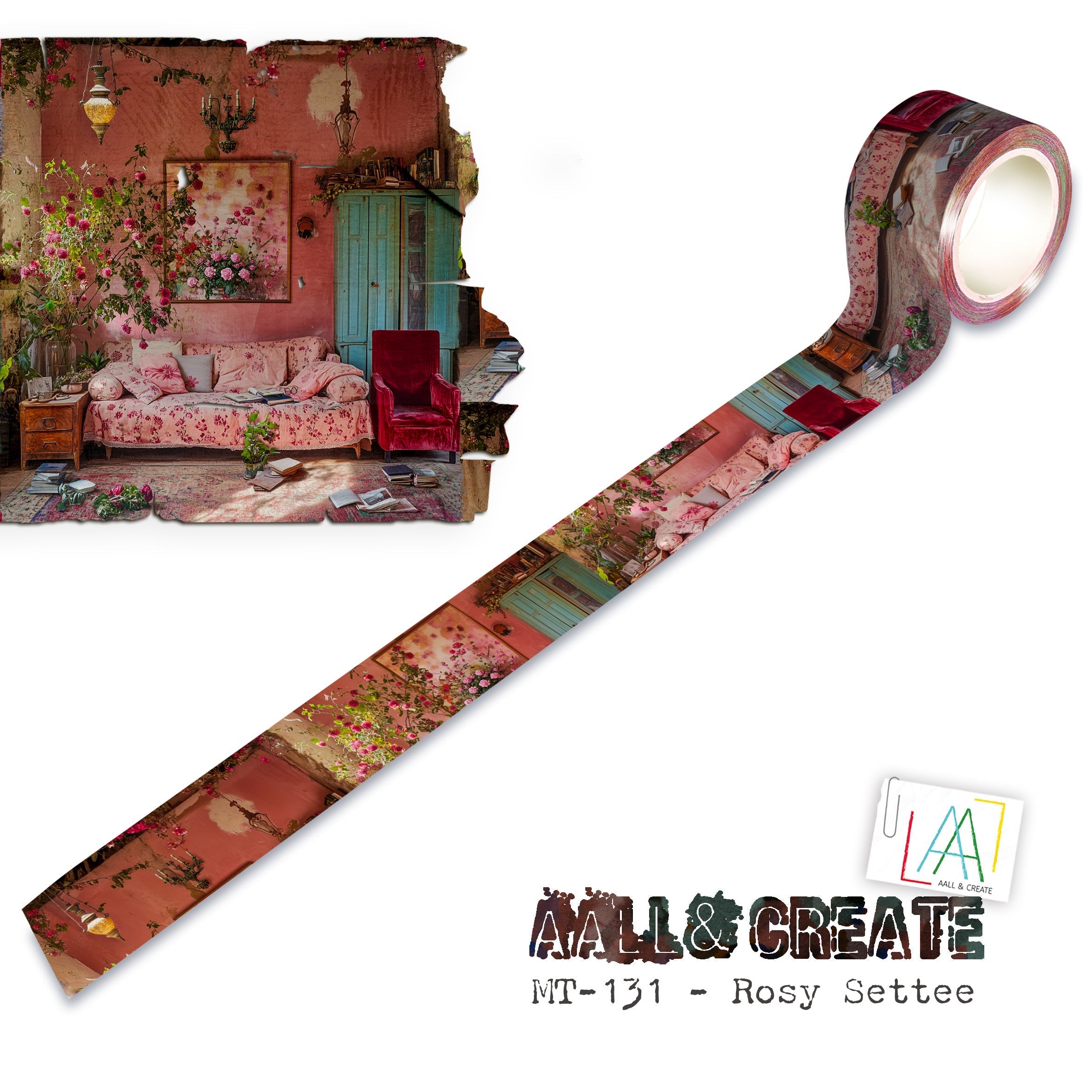 AALL and Create - Washi Tape 25mm x 10m - Rosy Settee (Layer-It-Up!)