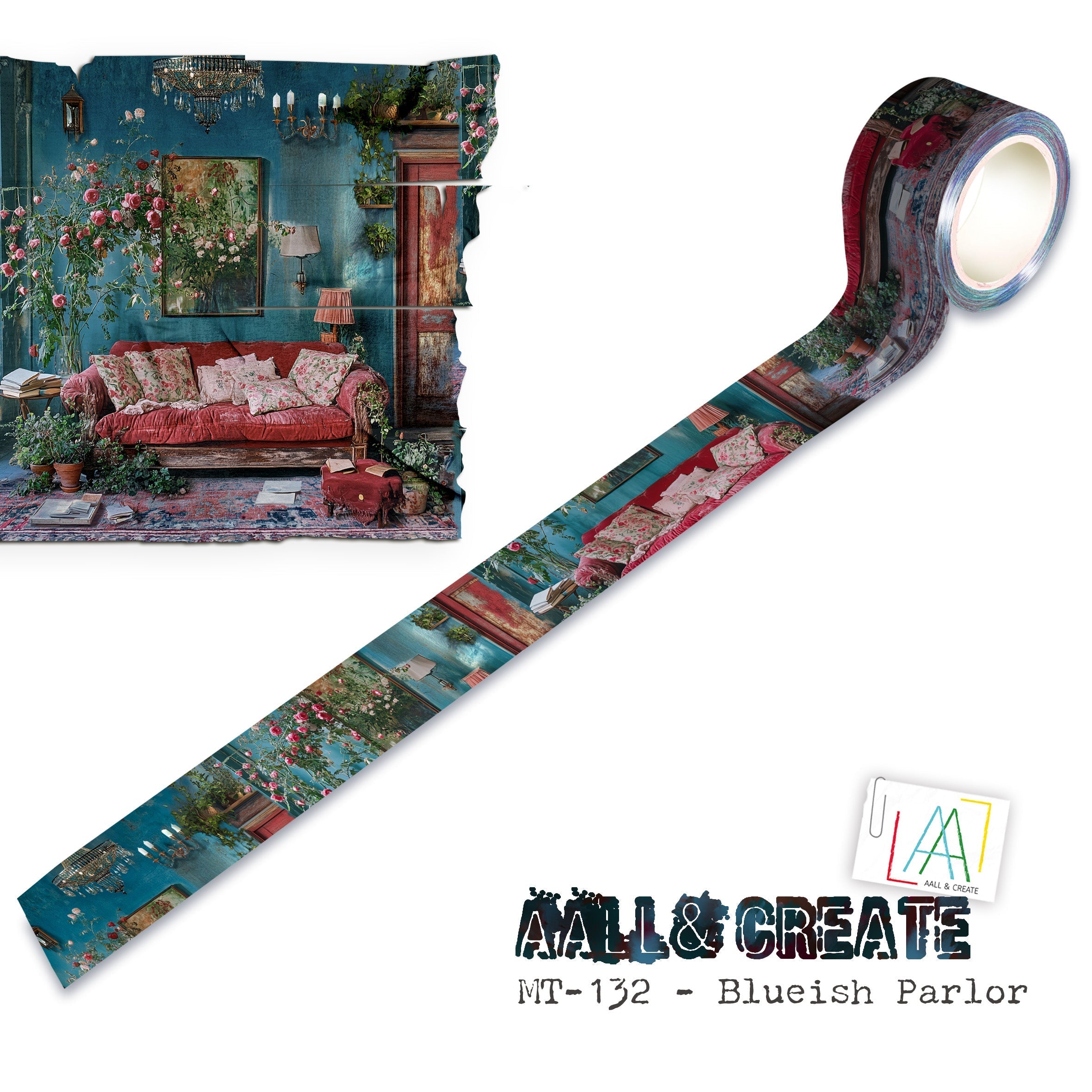 AALL and Create - Washi Tape 25mm x 10m - Blueish Parlor (Layer-It-Up!)