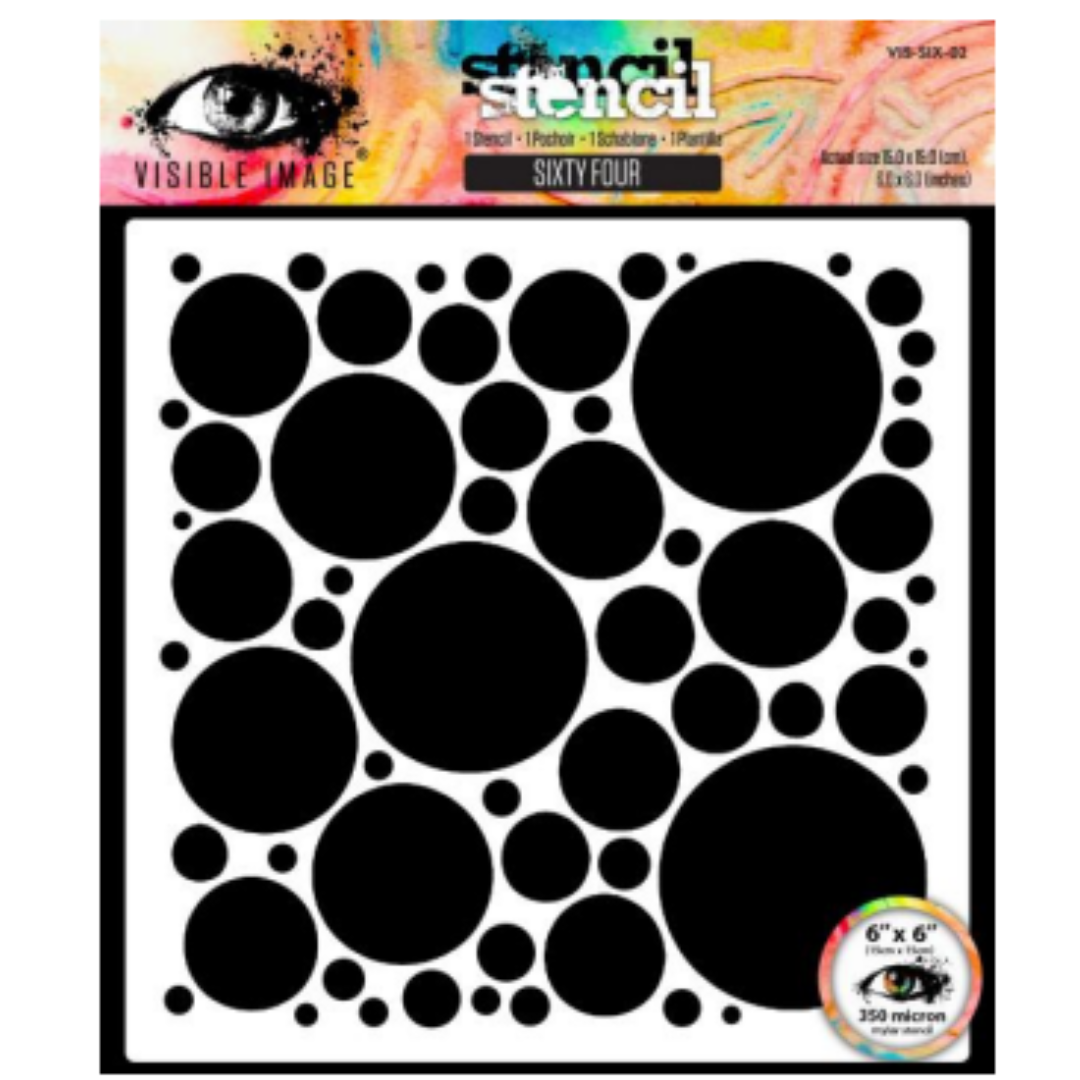 Visible Image Sixty Four 6 in x 6 in Stencil