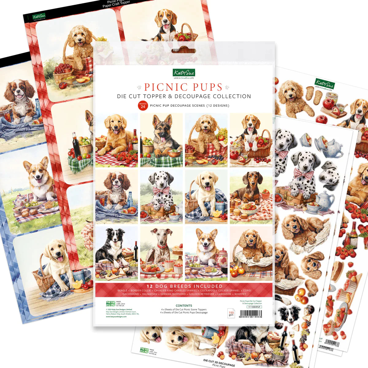 Picnic Pups Die Cut Topper & Decoupage Collection