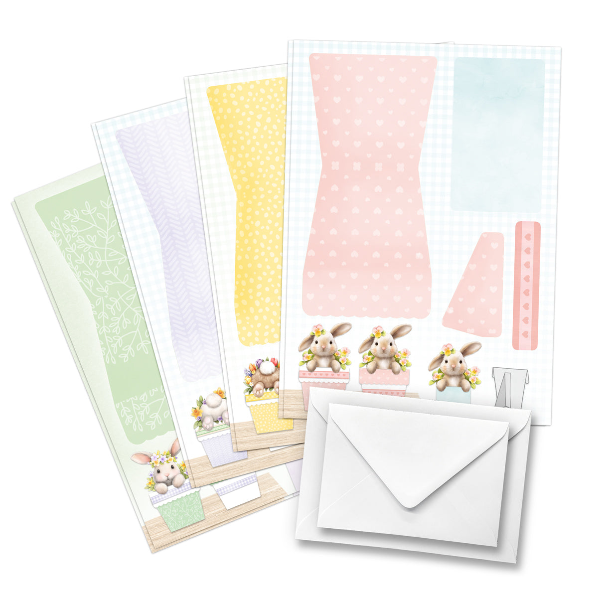 Katy Sue Bunny Tails & Flower Pots, Card Making Kit