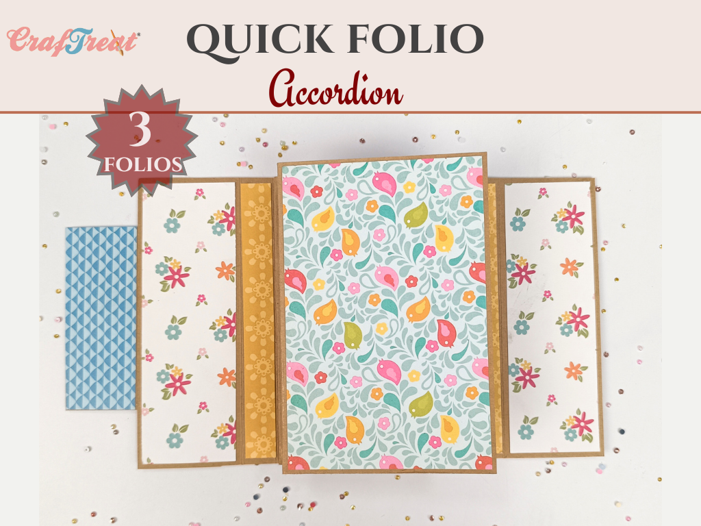 Craftreat Scrapbook Blank Quick Folio - Accordion - Black, Kraft and White