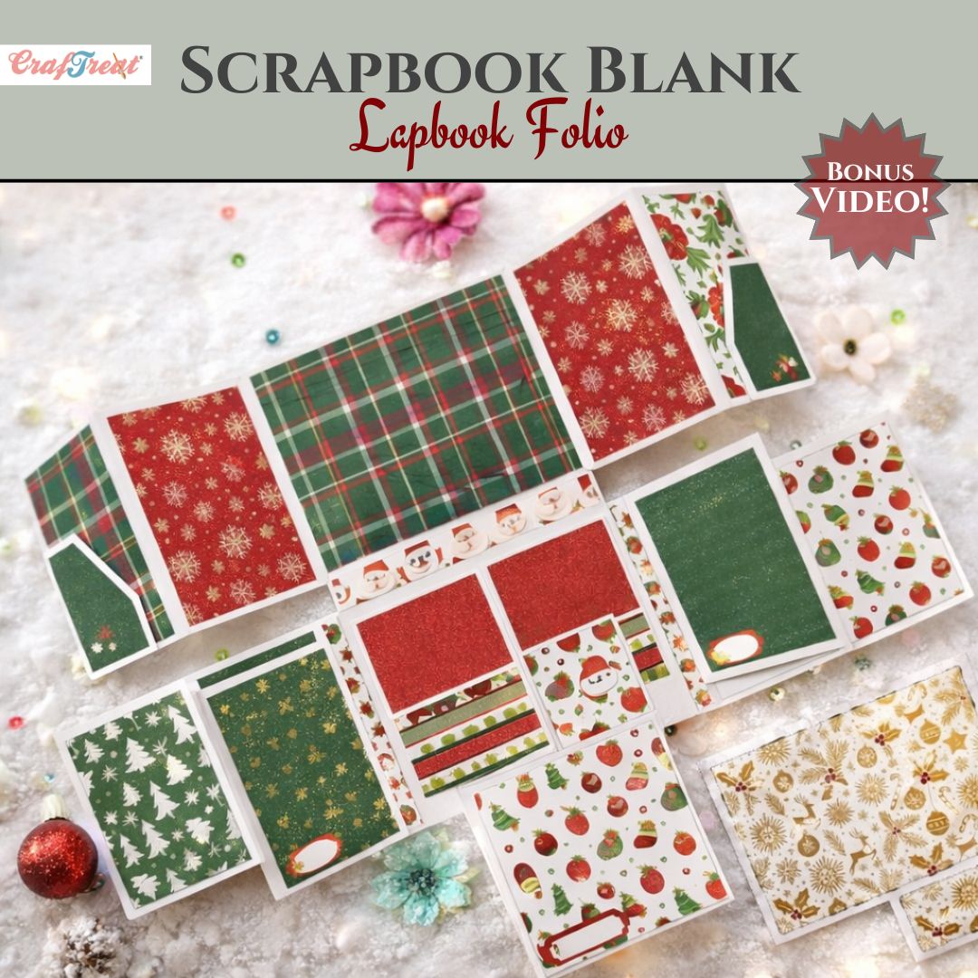 CrafTreat Scrapbook Blank Precut Album Base - LapBook Folio - White