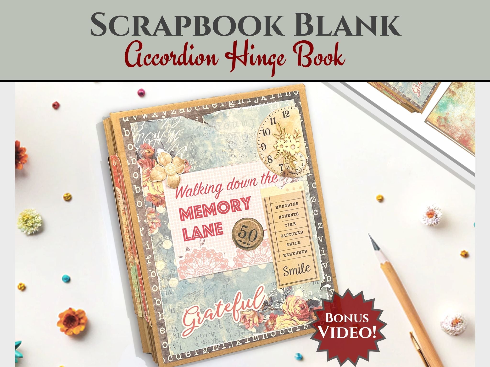 CrafTreat Scrapbook Blanks - Accordion Hinge Book DIY - Black