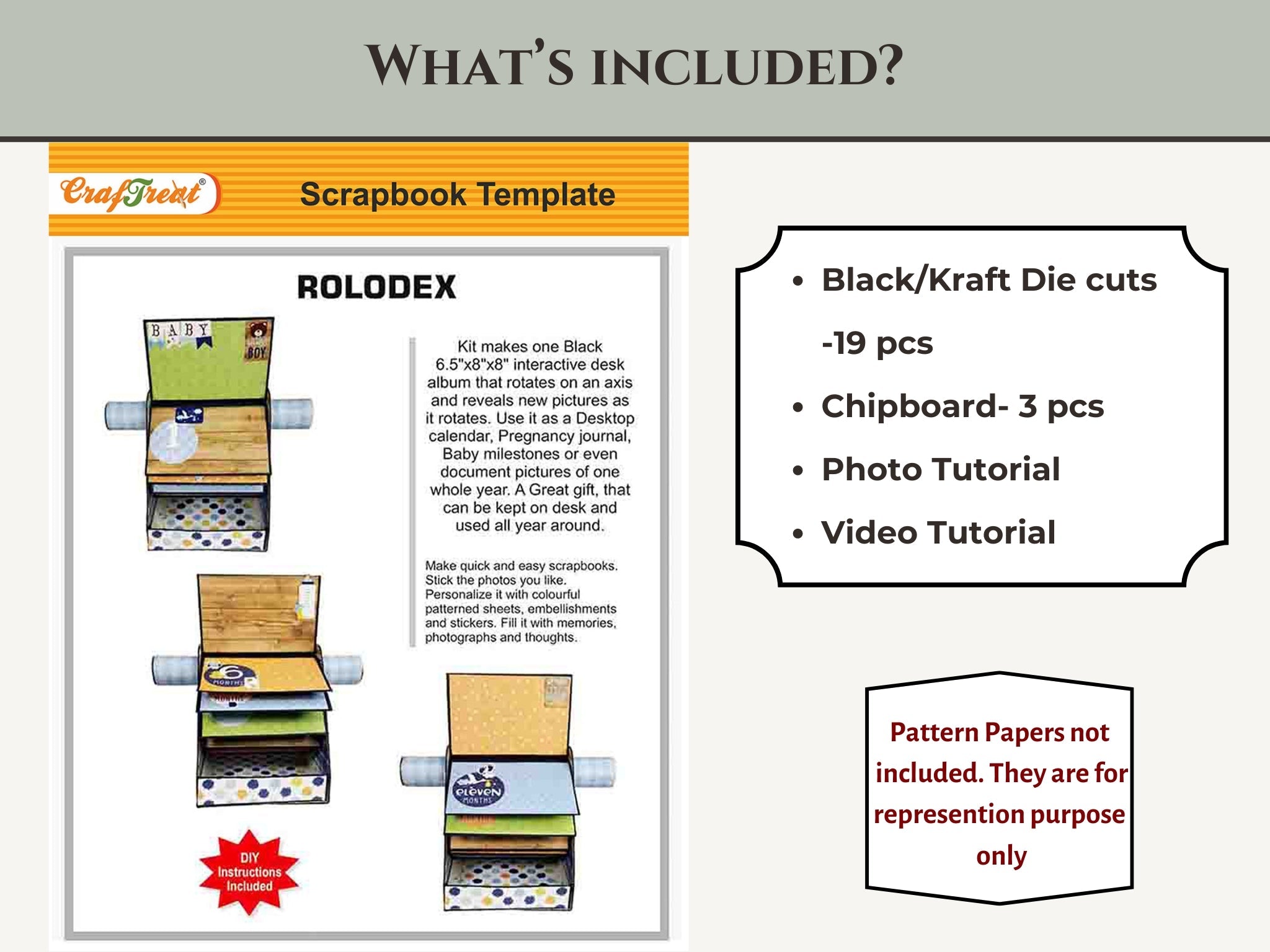 CrafTreat Scrapbook Blanks - Rolodex - Kraft Color