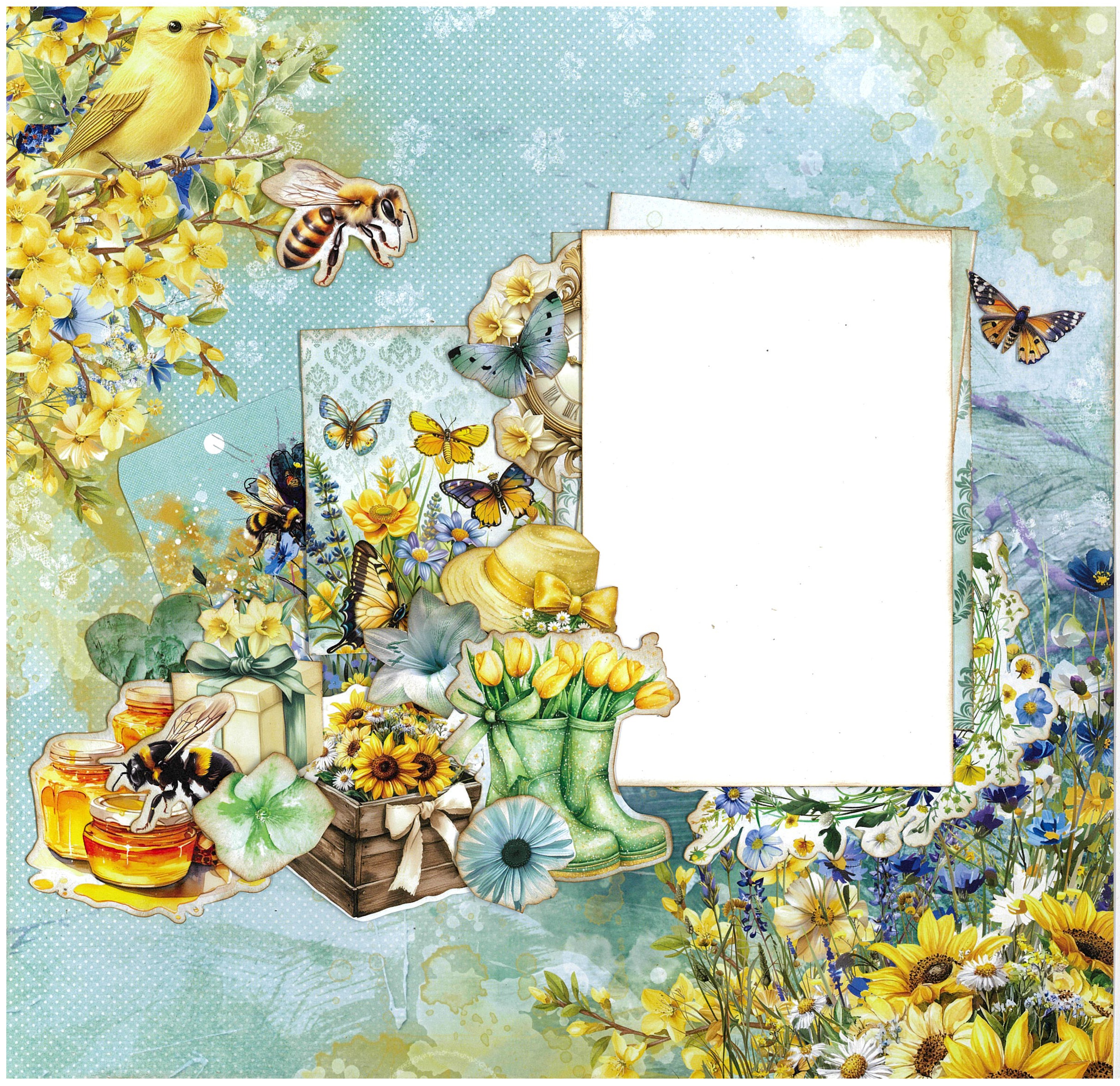 3Quarter Designs Honey Fields 12x12 Design Paper & Diecuts Set