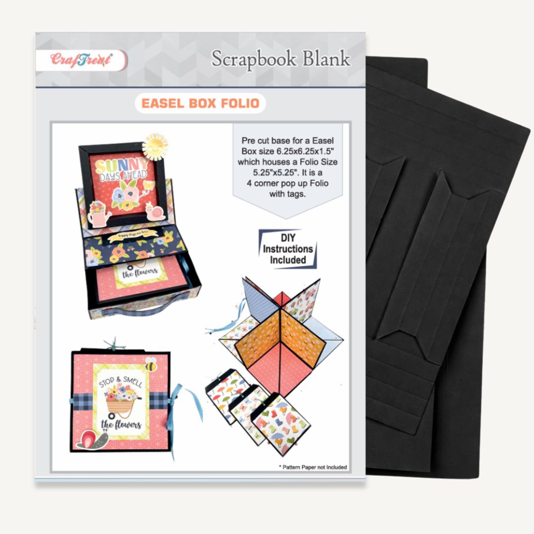 CrafTreat Scrapbook Blank Easel Box Folio - Black