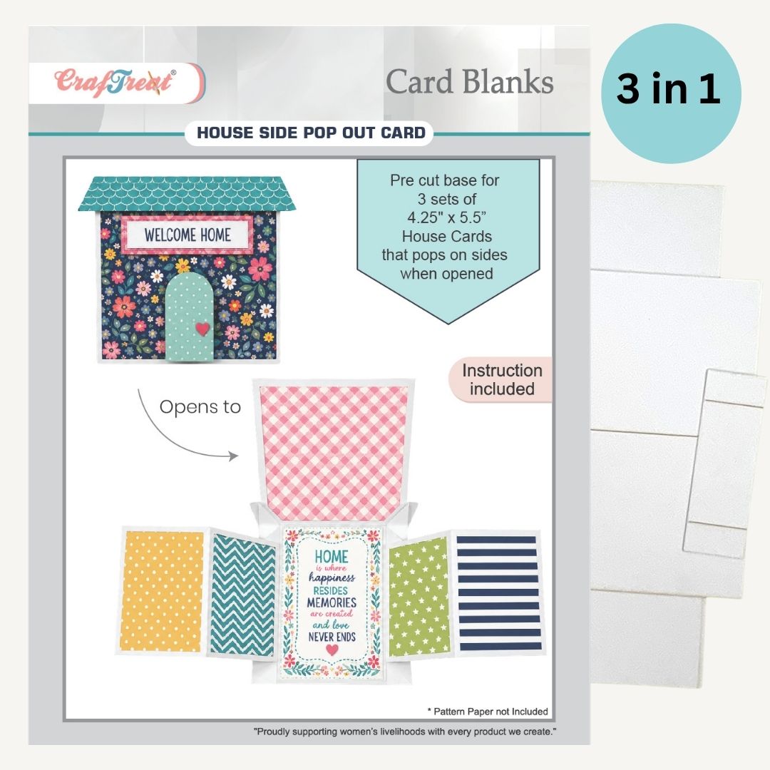 CrafTreat Card Blank - House Side Pop-out Card