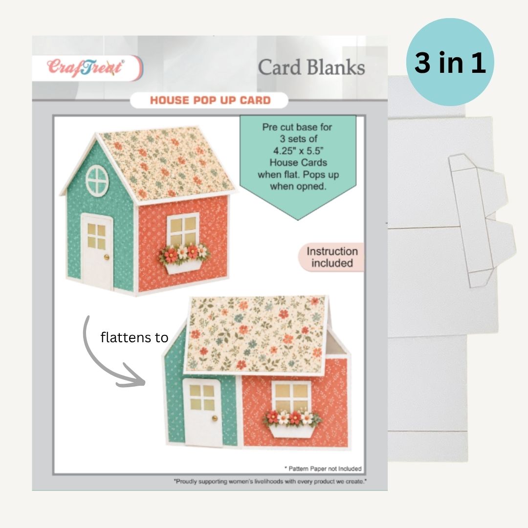 CrafTreat Card Blank - House Pop-up Card