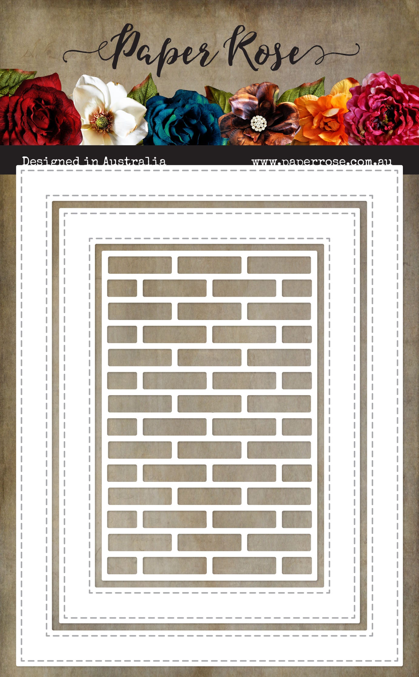 Stitched Rectangle Frames USA - Brick Wall 34482