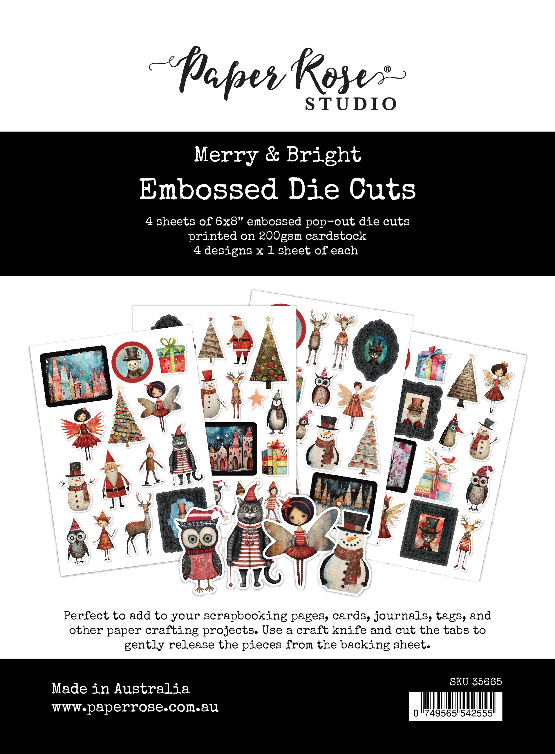 Merry and Bright Embossed Die Cuts 35665
