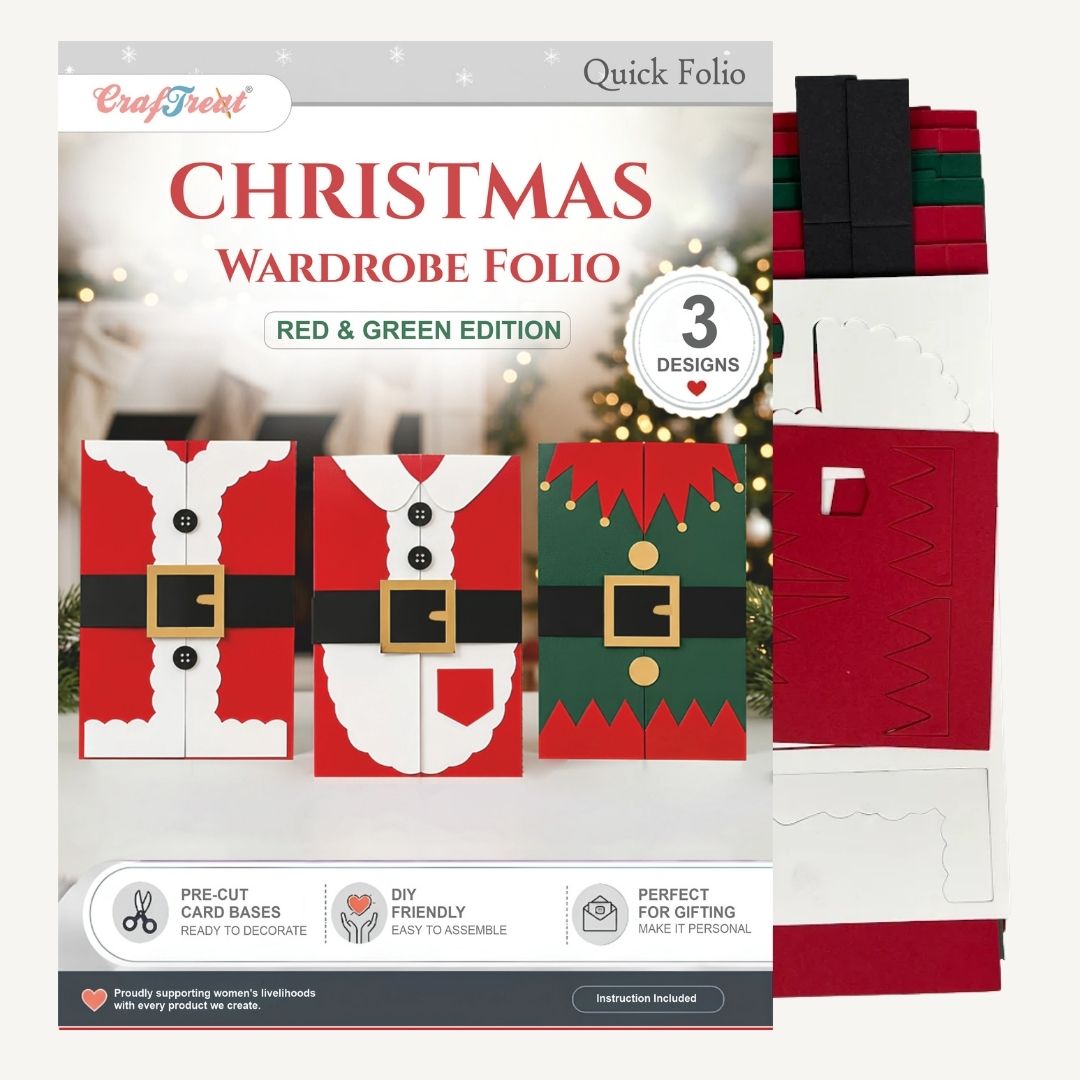 CrafTreat Quick Folio - Christmas Wardrobe Folio - Red & Green