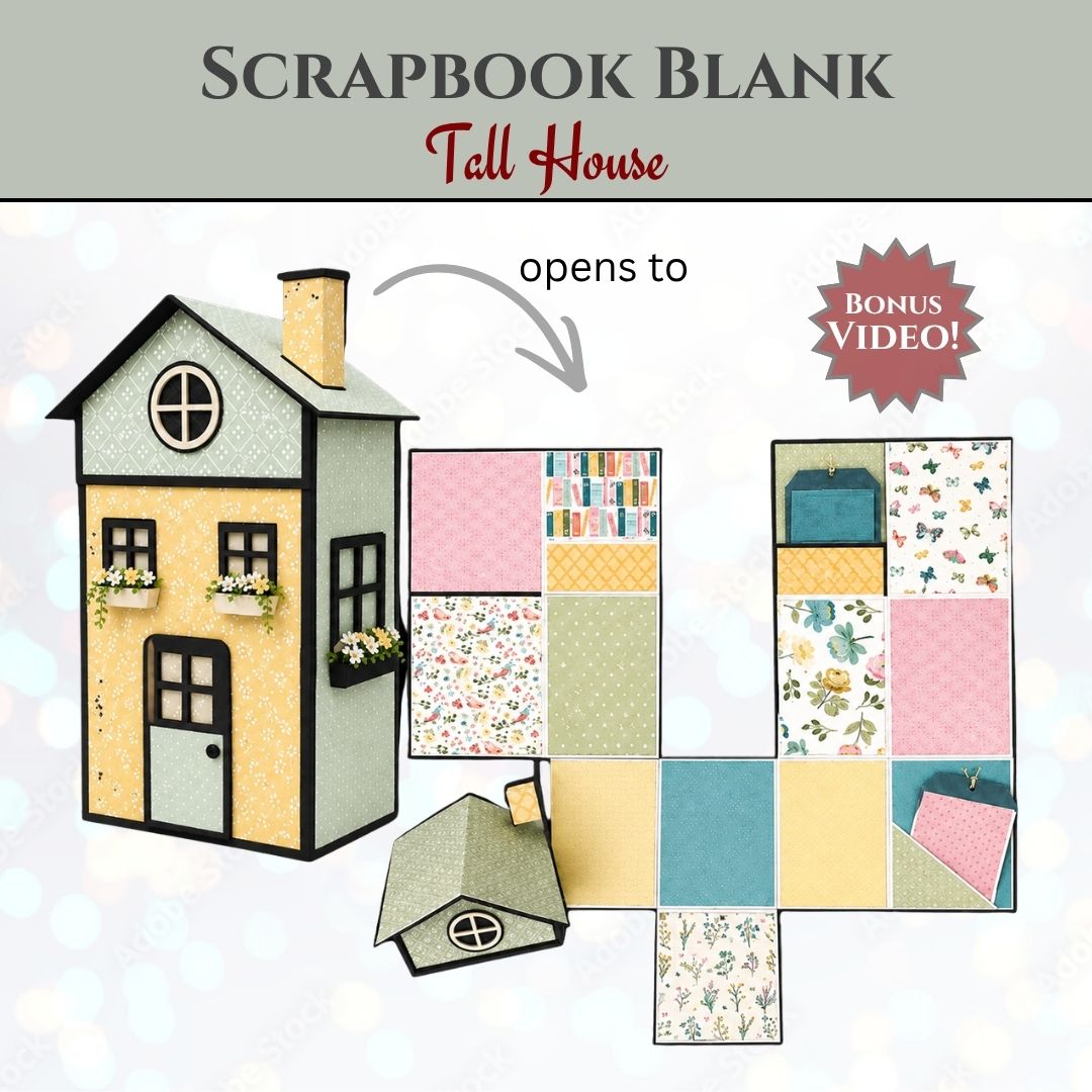 CrafTreat Scrapbook Blank - Tall House - Black