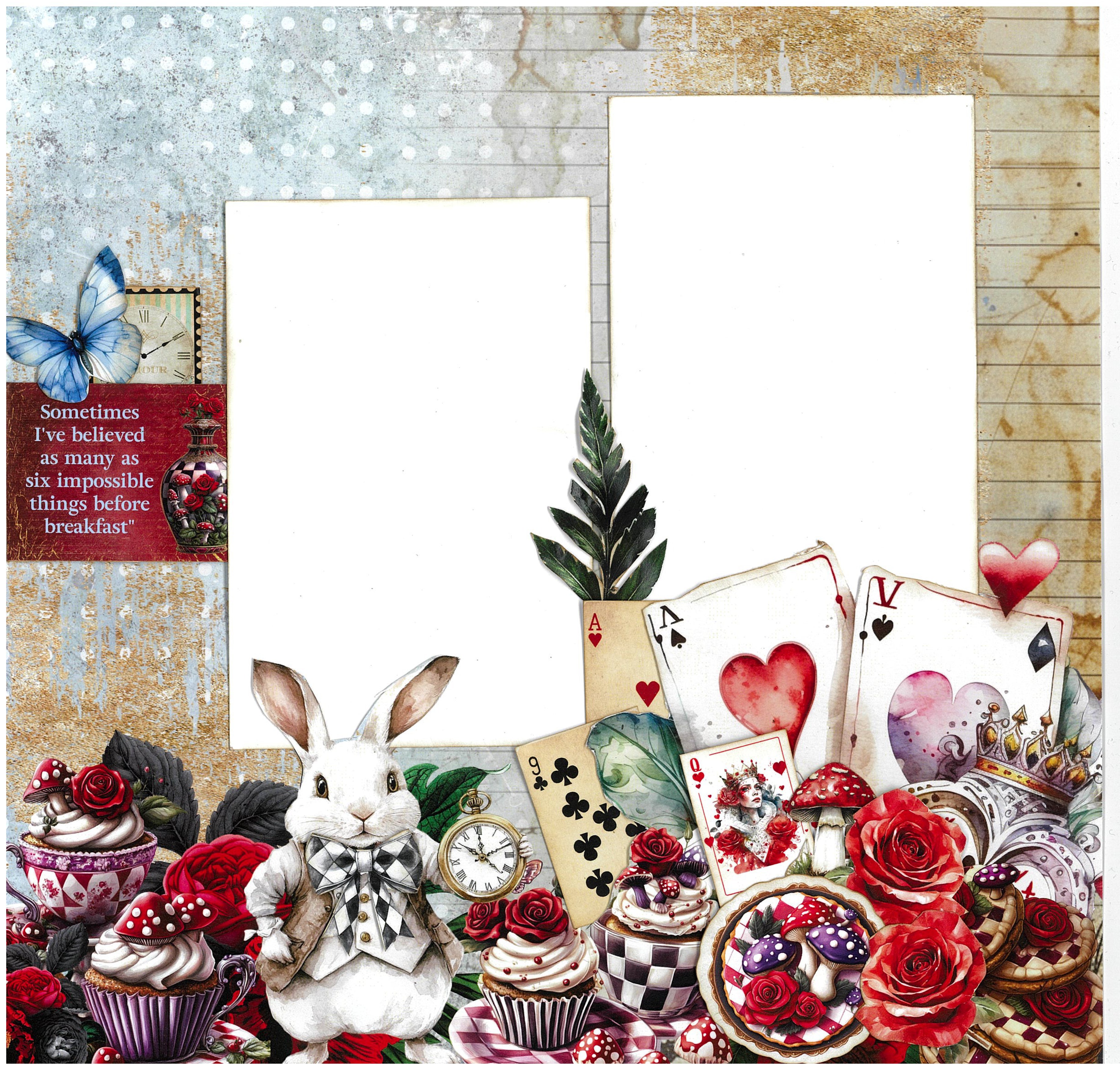 3Quarter Designs Red Queen 12x12 Design Paper & Diecuts Set