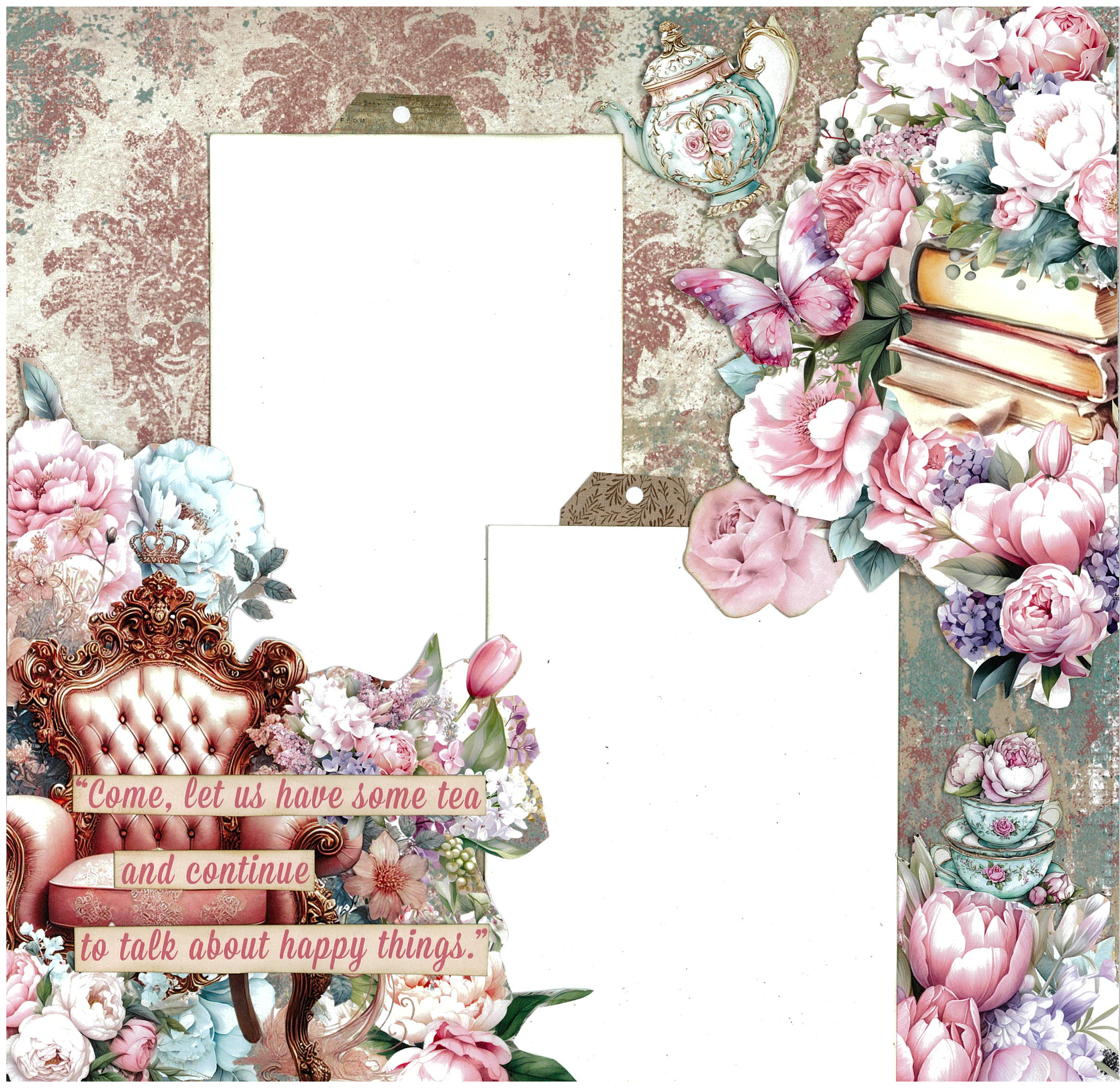 3Quarter Designs Positivi-Tea 12x12 Design Paper & Diecuts Set