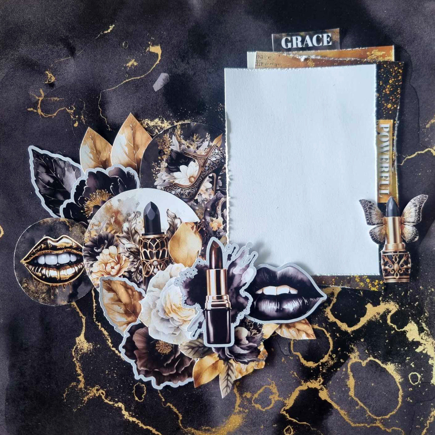 3Quarter Designs Golden Ebony 12x12 Design Paper & Diecuts Set