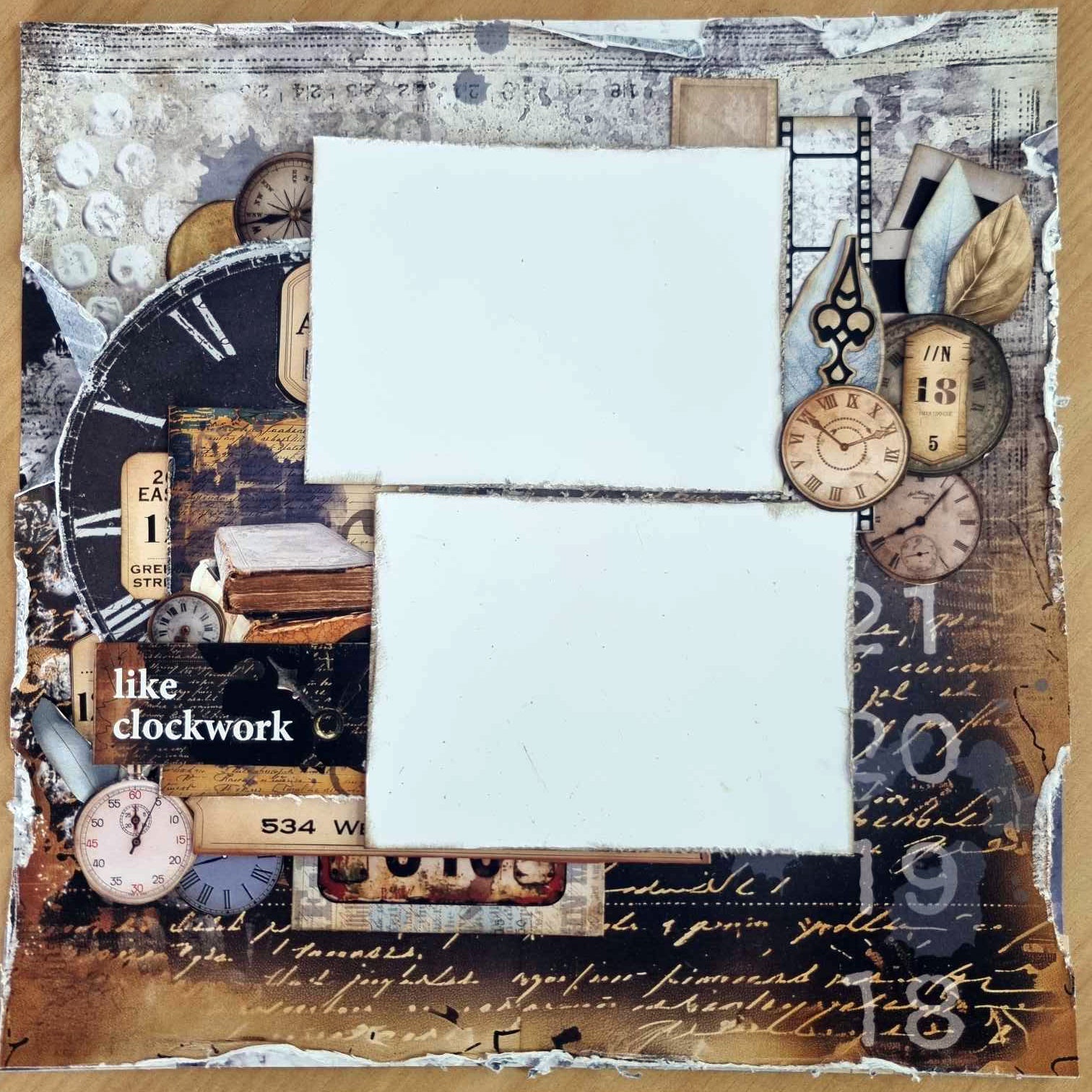 3Quarter Designs Eclectic Clocks 12x12 Design Paper & Diecuts Set