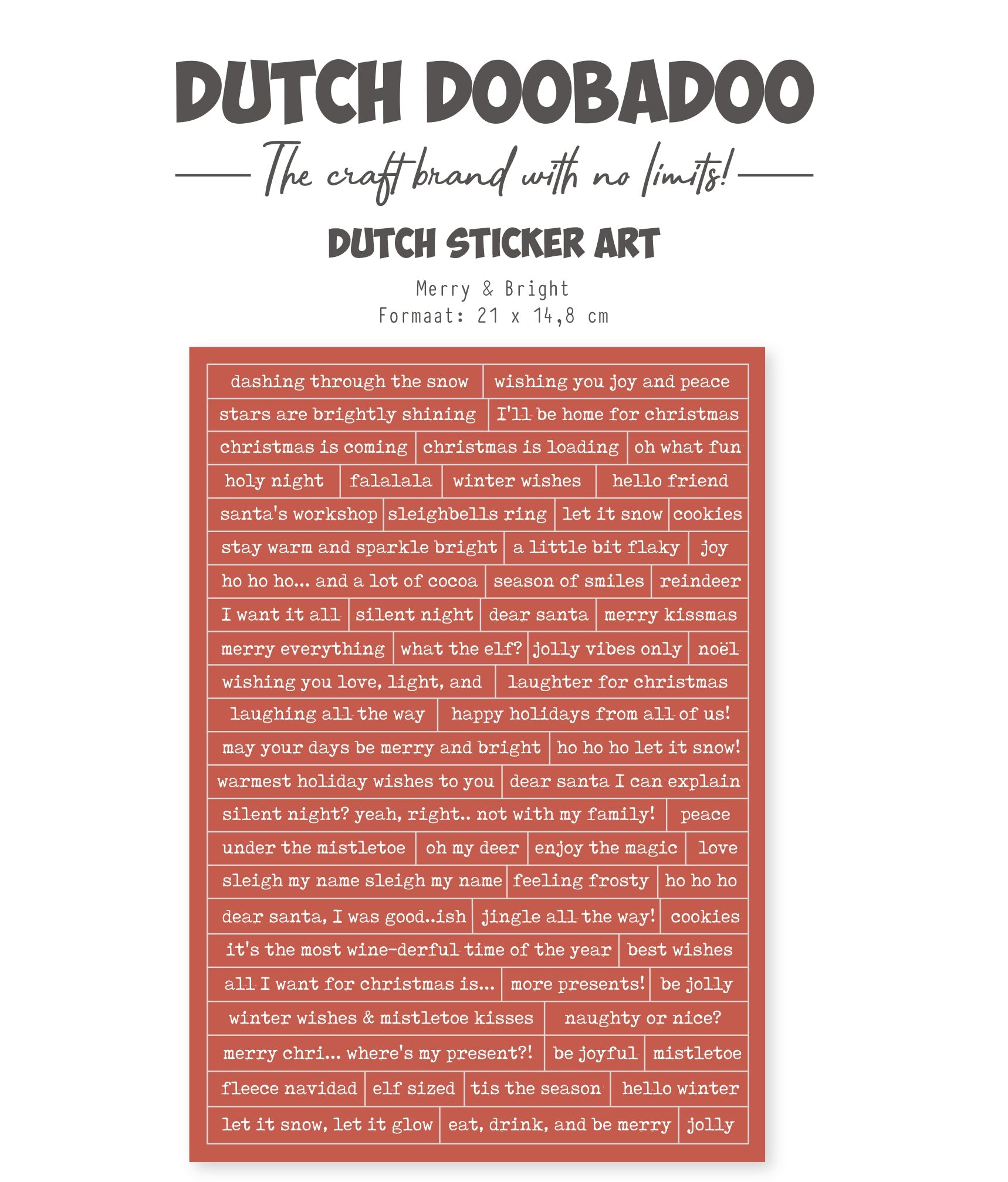 Dutch Doobadoo DDBD Dutch Sticker A5 Merry & Bright