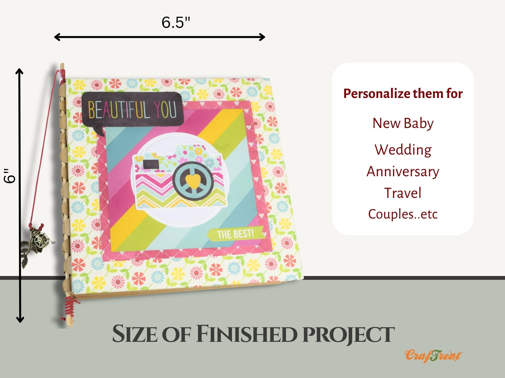 CrafTreat Scrapbook Blanks - Piano Hinge Book - Kraft Color