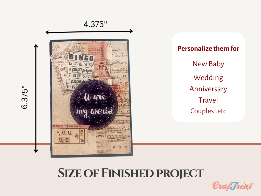 Craftreat Scrapbook Blank Quick Folio - Envelope Pocket Folio - Black, Kraft and White