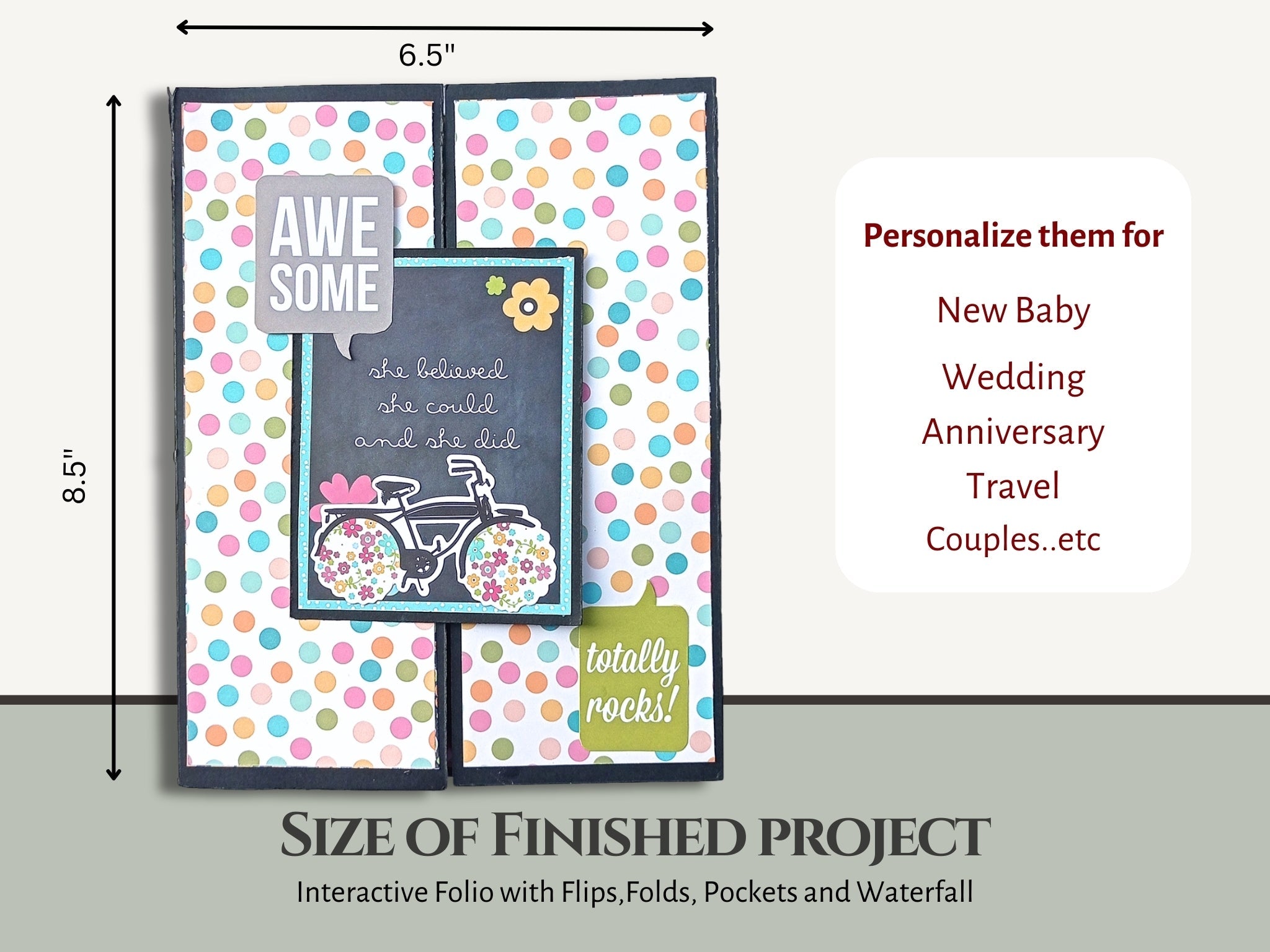 CrafTreat Scrapbook Blanks - Gate Fold Folio - Kraft Color