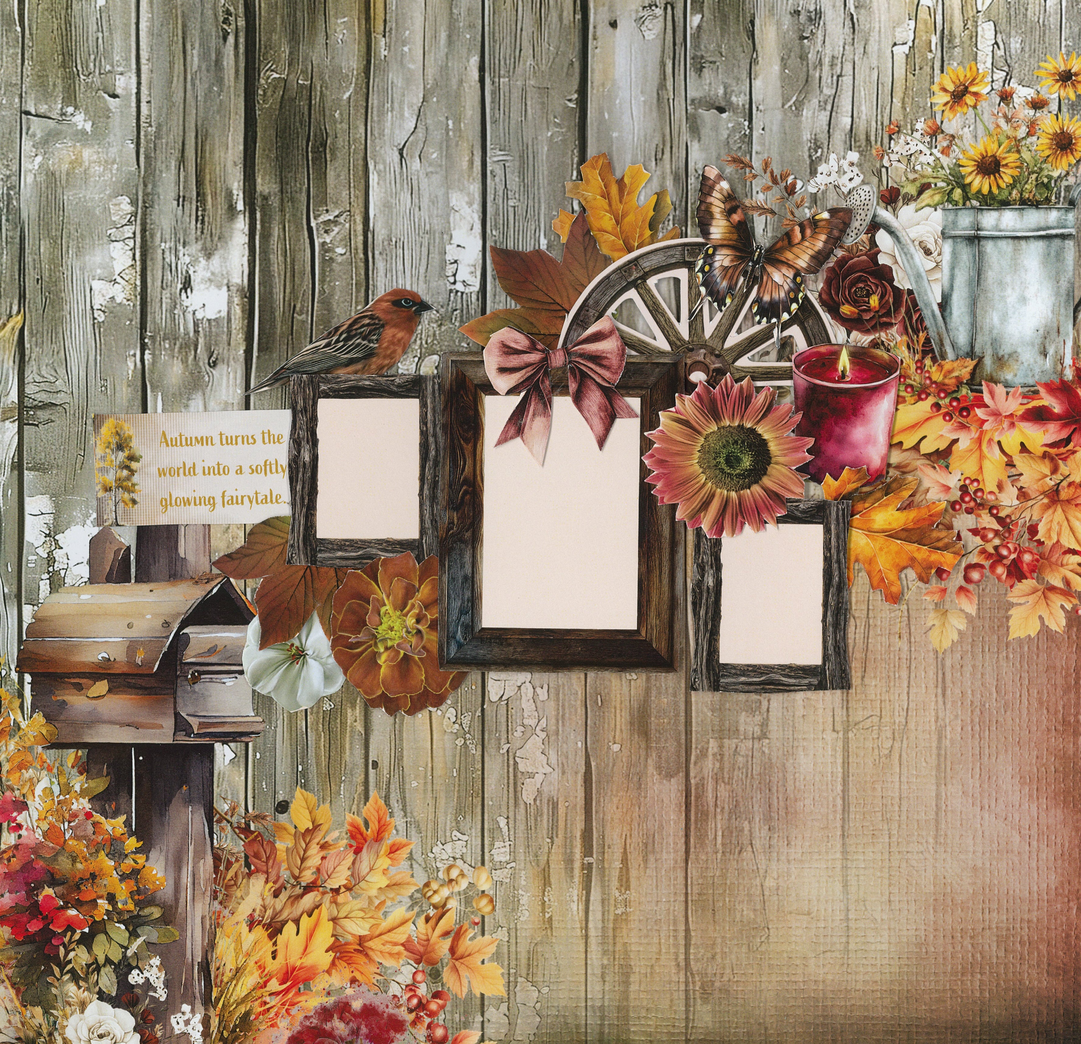 3Quarter Designs Autumn Whispers 12x12 Design Paper & Diecuts Set