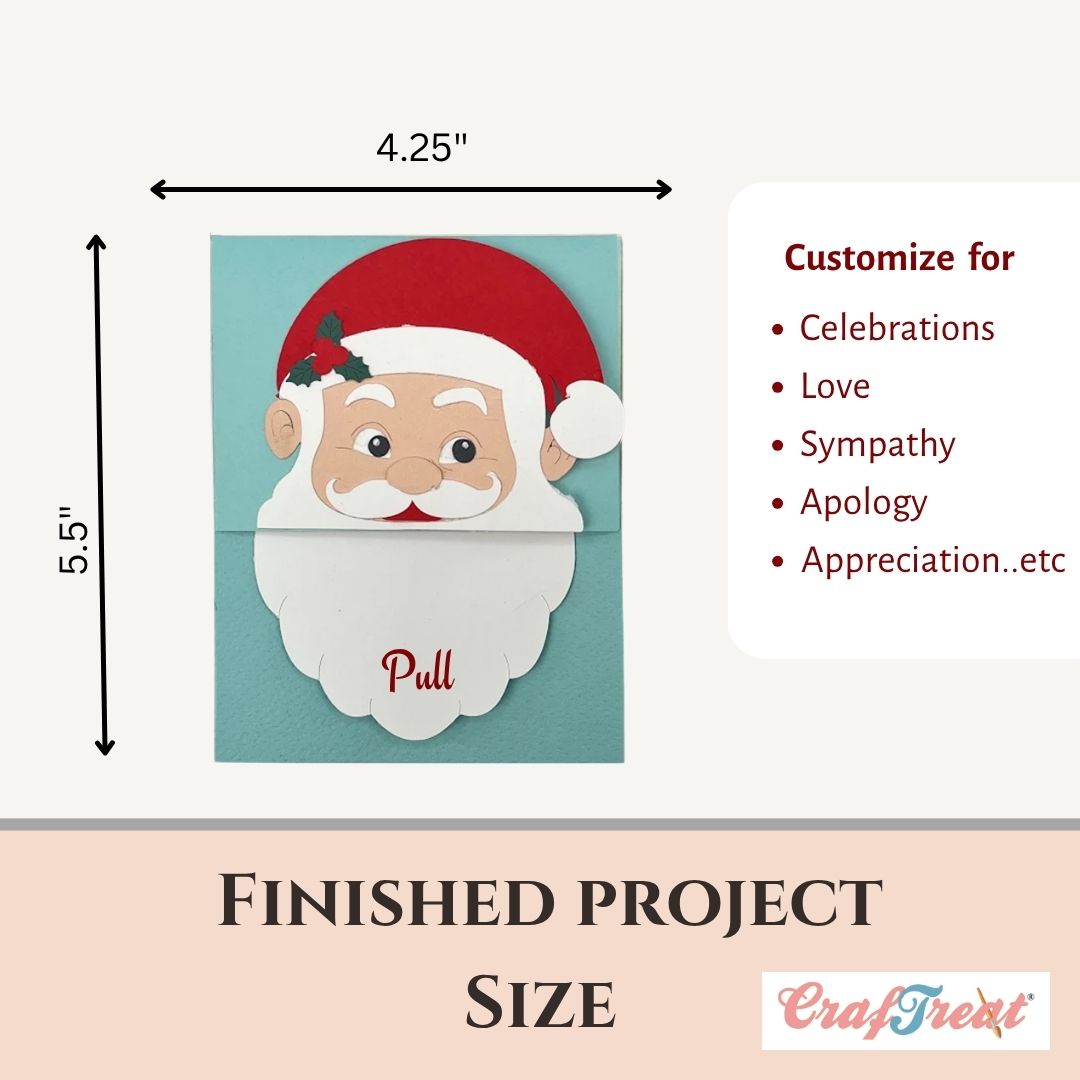 CrafTreat Card Blank - Pull Reveal Santa 3 pcs