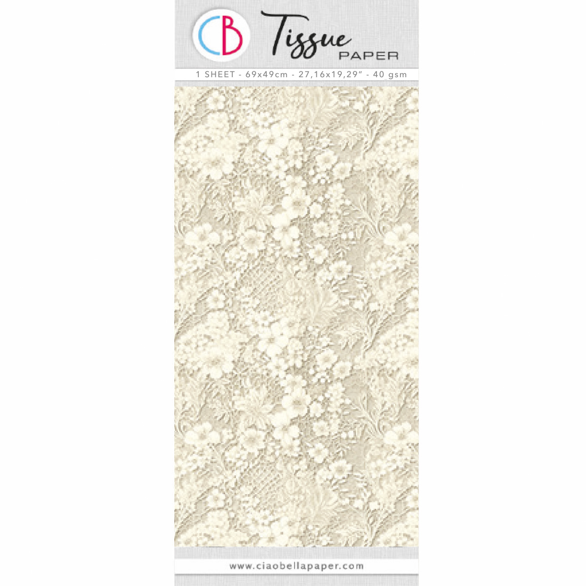 Tissue Paper cm69x49 27,66"x19,29”Antique Linen Lace