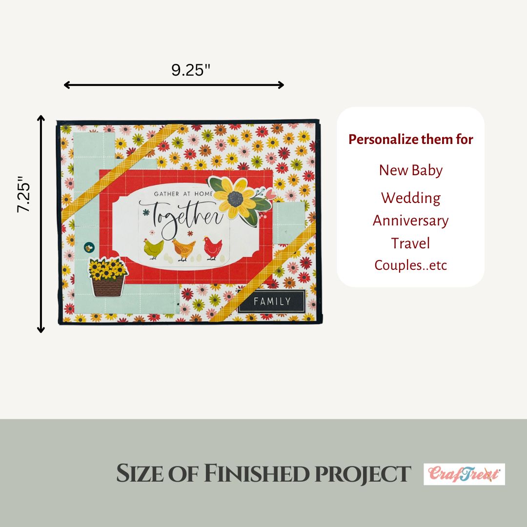 CrafTreat Scrapbook Blank Precut Album Base - LapBook Folio - Ivory