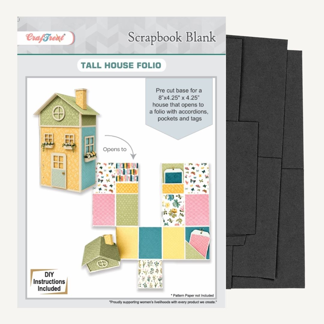 CrafTreat Scrapbook Blank - Tall House - Black