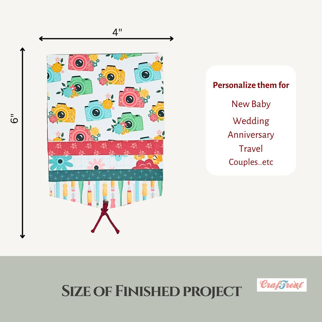 CrafTreat Scrapbook Blank Precut Base - Waterfall Mechanism White - 3"x4"