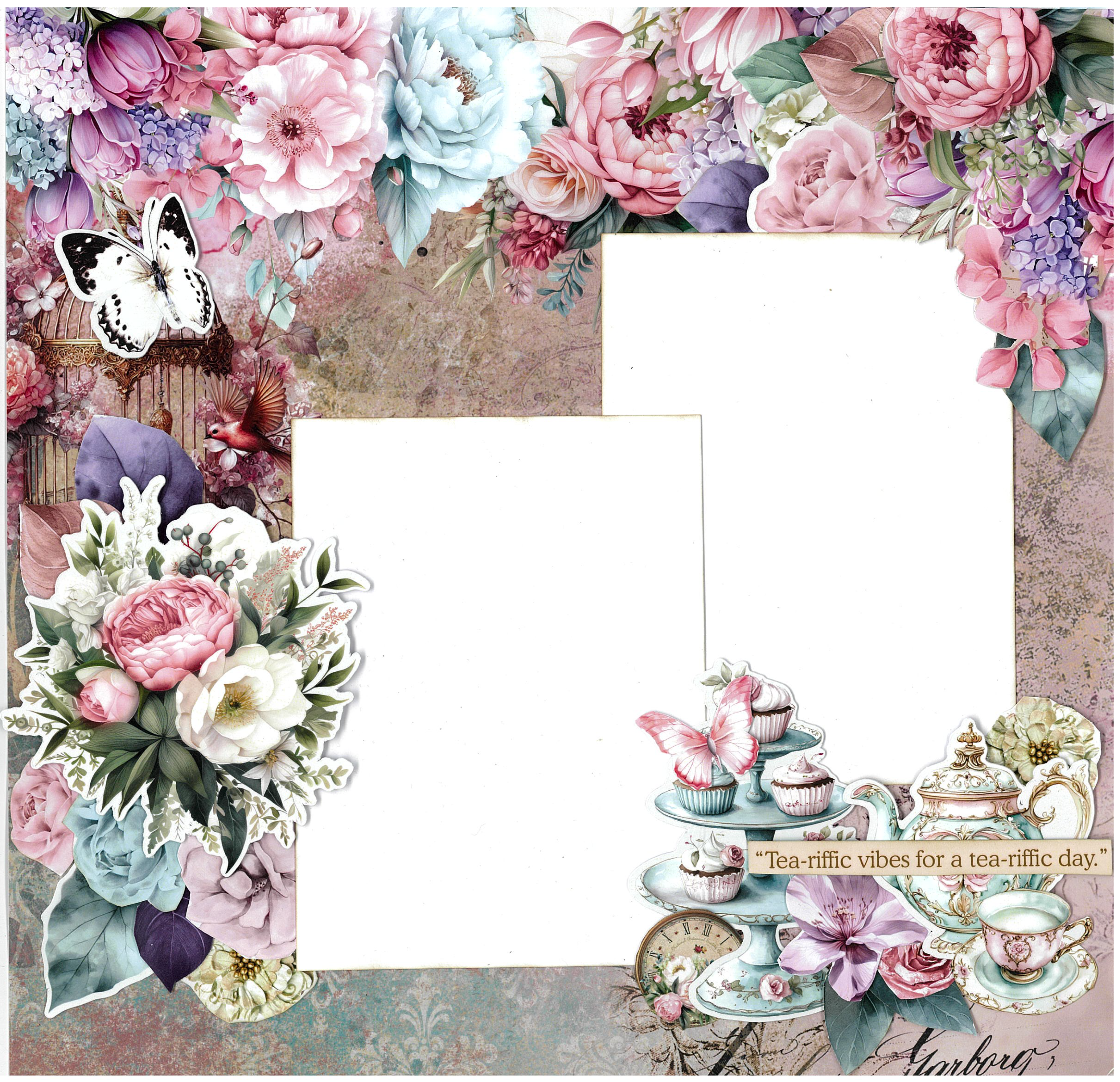 3Quarter Designs Positivi-Tea 12x12 Design Paper & Diecuts Set