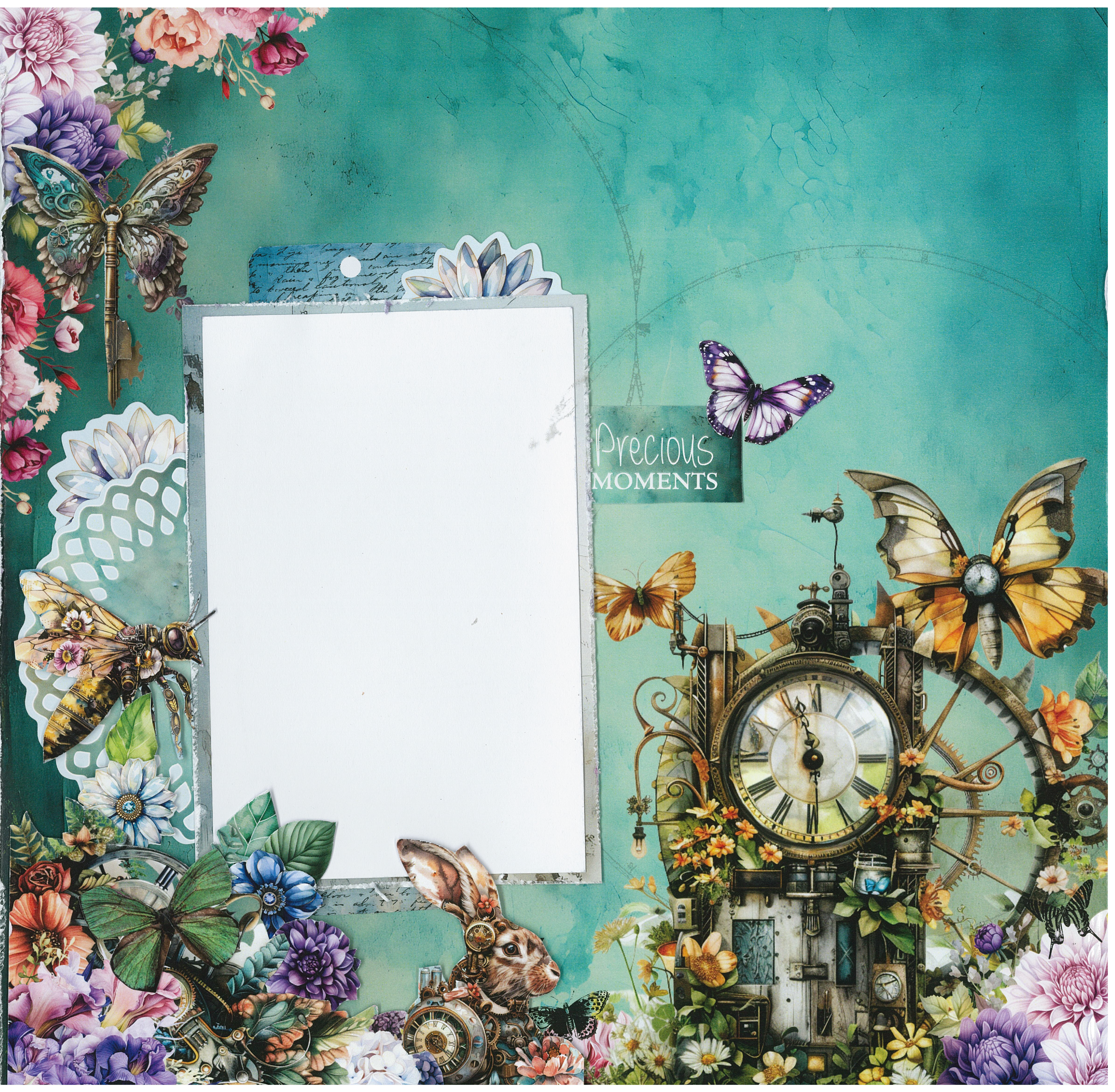 3Quarter Designs Floral Mechanica 12x12 Design Paper & Diecuts Set