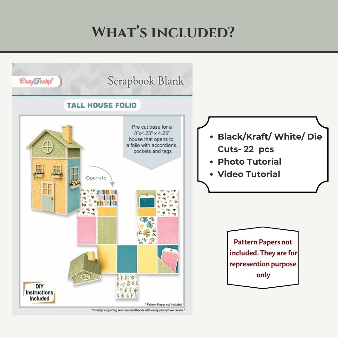 CrafTreat Scrapbook Blank - Tall House - Kraft