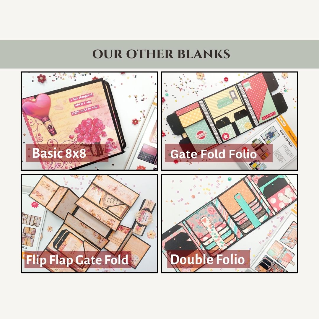 CrafTreat Scrapbook Blank Precut Base - Waterfall Mechanism White - 3"x3"