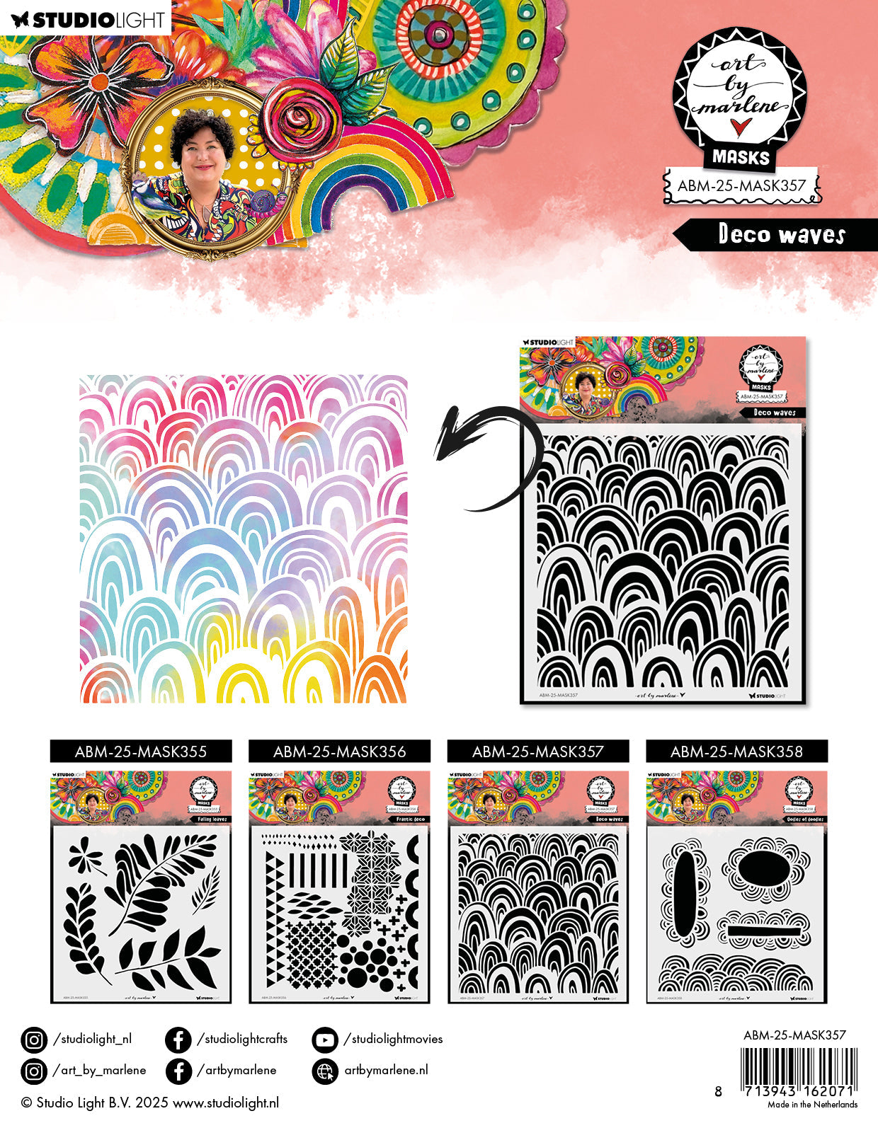 ABM Mask Deco Waves Art By Marlene 1 Piece