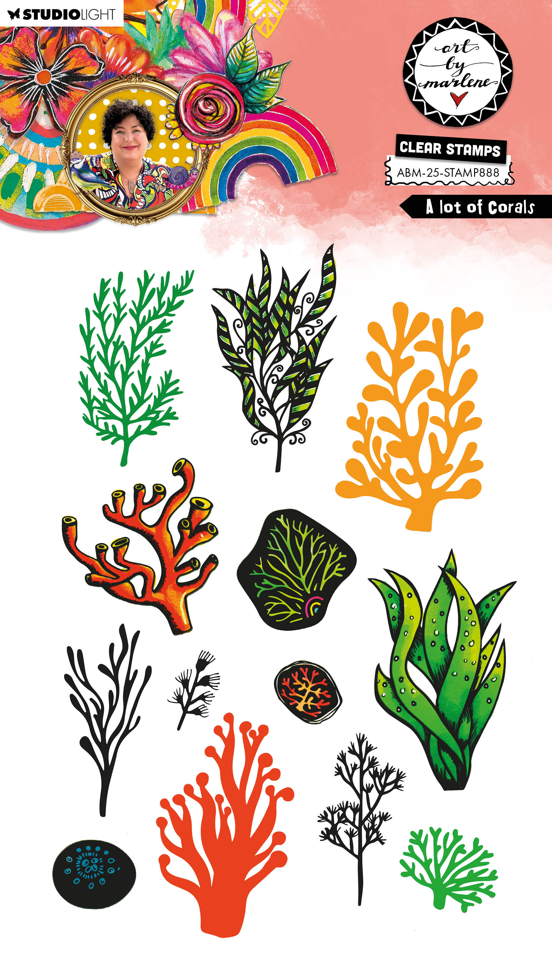 ABM Clear Stamp A lot of corals Art By Marlene 148x210x3mm 13 Pieces
